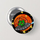FUNNY SPACE ALIEN KITTY CAT ROUND SCHALTFLÄCHE BUTTON (Vorne & Hinten)