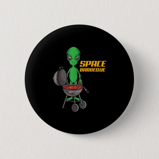 Funny Space Barbecue Alien Grill Koch Grillen _1 Button (Vorderseite)