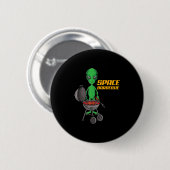 Funny Space Barbecue Alien Grill Koch Grillen _1 Button (Vorne & Hinten)