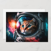 Funny Space Cat Astronaut Kitty Galaxy Universe Einladung (Vorne/Hinten)