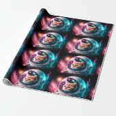 Funny Space Cat Astronaut Kitty Galaxy Universe Geschenkpapier (Ungerollt)