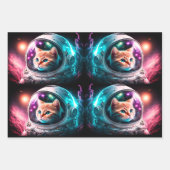 Funny Space Cat Astronaut Kitty Galaxy Universe Geschenkpapier Set (Vorderseite 3)