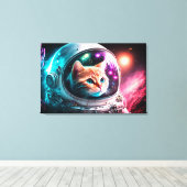 Funny Space Cat Astronaut Kitty Galaxy Universe Leinwanddruck (Insitu (Holzboden))