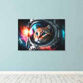 Funny Space Cat Astronaut Kitty Galaxy Universe Leinwanddruck (Insitu (Holzboden))