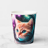 Funny Space Cat Astronaut Kitty Galaxy Universe Pappbecher (Links)