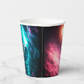 Funny Space Cat Astronaut Kitty Galaxy Universe Pappbecher (Rechts)