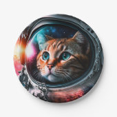 Funny Space Cat Astronaut Kitty Galaxy Universe Pappteller (Vorderseite)
