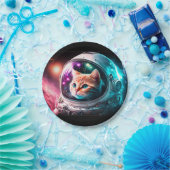 Funny Space Cat Astronaut Kitty Galaxy Universe Pappteller (Party)