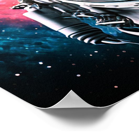 Funny Space Cat Astronaut Kitty Galaxy Universe Poster (Ecke)