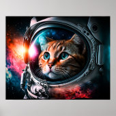 Funny Space Cat Astronaut Kitty Galaxy Universe Poster (Vorne)