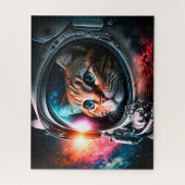 Funny Space Cat Astronaut Kitty Galaxy Universe Puzzle (Vertikal)