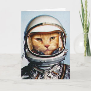 Funny "Space Cat" Geburtstag Karte