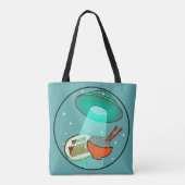 Funny Space Noodles Tote Bag Tasche (Rückseite)
