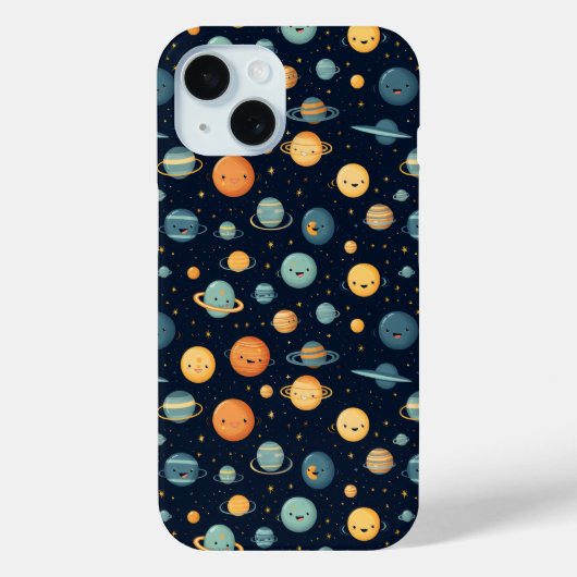 Funny Space Pattern Case-Mate iPhone Hülle (Rückseite)