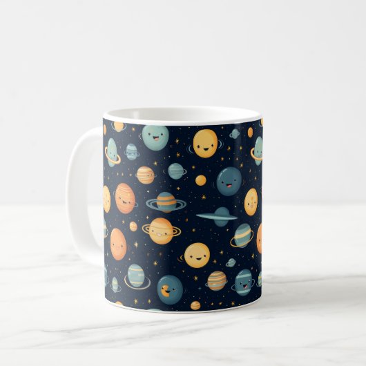 Funny Space Pattern Kaffeetasse (Vorderseite Links)