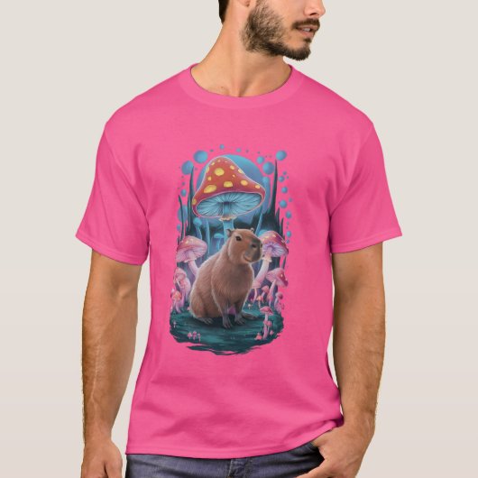 Funny Space Pilz Capybara T-Shirt (Vorderseite)