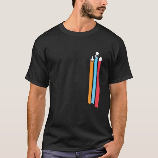 Funny Space Racing Streifen Männer T-Shirt (Vorderseite)