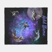 Funny Space Sphynx Katzen Floating Galaxy Katze Fleecedecke (Vorderseite (Horizontal))