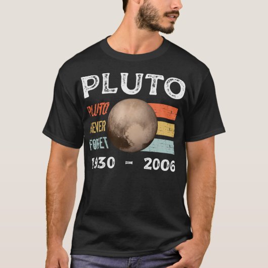 Funny Space Vergiss nie Pluto Shirt - Retro Style (Vorderseite)