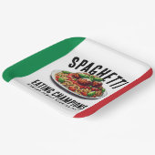 Funny Spaghetti Eating Champion Family Reunion Pappteller (Gewinkelt)