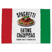 Funny Spaghetti Eating Champions Family Reunion Große Geschenktüte (Rückseite)