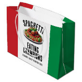 Funny Spaghetti Eating Champions Family Reunion Große Geschenktüte (Rückseite Schrägansicht)