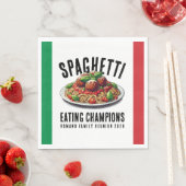 Funny Spaghetti Eating Champions Family Reunion Serviette (Beispiel)