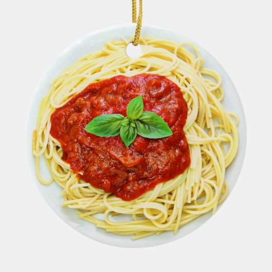 Funny Spaghetti Gag Geschenk Weihnachtsnacht Keramik Ornament (Vorne)