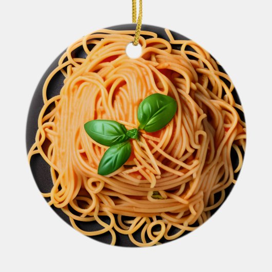 Funny Spaghetti Pun Christmas Keramik Ornament (Vorne)