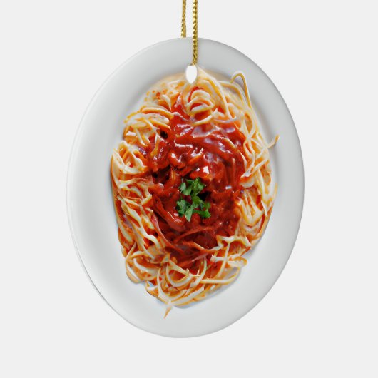 Funny Spaghetti Pun Christmas Keramik Ornament (Rechts)