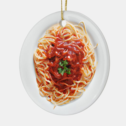 Funny Spaghetti Pun Christmas Keramik Ornament (Links)