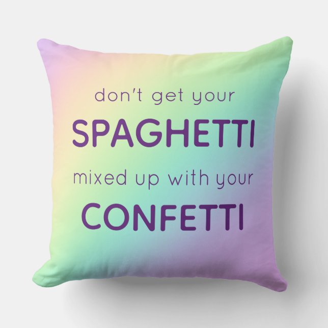 Funny Spaghetti und Confetti Kissen (Vorderseite)