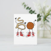 Funny Spaghetti und Meatballs Cartoon Postkarte (Stehend Vorderseite)