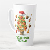 Funny Spaghetti Weihnachtsbaum Delizioso Natale! Milchtasse (Linke Ecke)