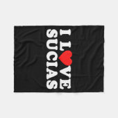 Funny Spanish I Love Sucias - I Heart Sucias  Fleecedecke (Vorderseite (Horizontal))