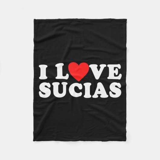 Funny Spanish I Love Sucias - I Heart Sucias  Fleecedecke (Vorderseite)