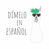 Funny Spanish Teacher Gift Dímelo en Español Llama Aufkleber (Vorderseite)