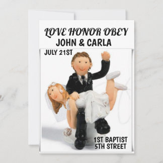 FUNNY SPANKING COUPLE WEDING INVITATIONS EINLADUNG