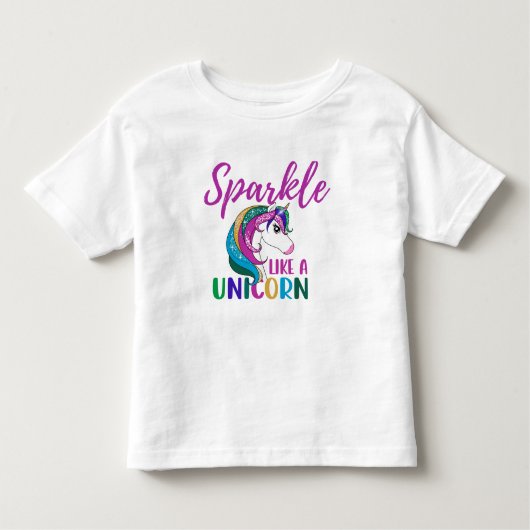 Funny Sparkle like a Unicorn Girls Kleinkind T-shirt (Vorderseite)