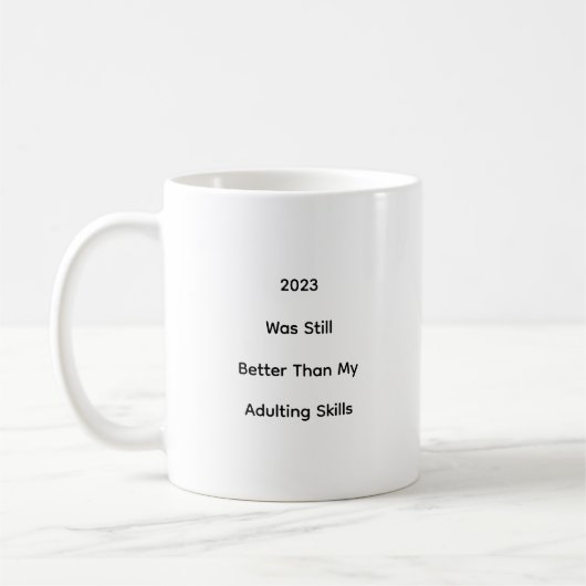 Funny Spaß 2023 New Years Joke Kaffeetasse (Links)