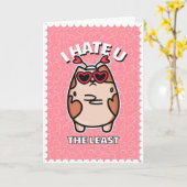 Funny Spaß Cat Anti - Valentine's Day Rosa Herzen Karte (Gelbe Blume)