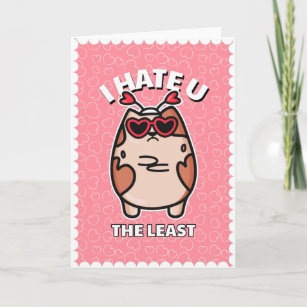 Funny Spaß Cat Anti - Valentine's Day Rosa Herzen Karte