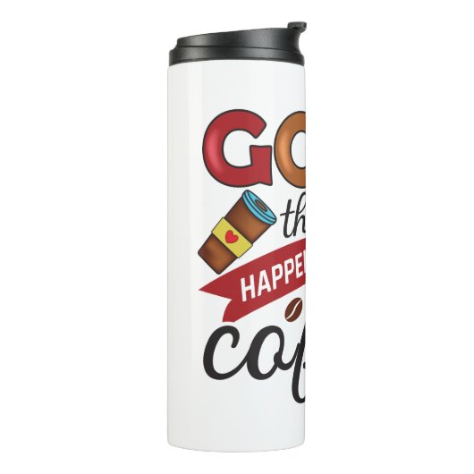 Funny Spaß Coffee Quotes für Kaffeeliebhaber GIFT Thermosbecher (Nach links gedreht)