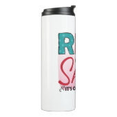 Funny Spaß Coffee Quotes Rise und Shine Thermosbecher (Nach links gedreht)