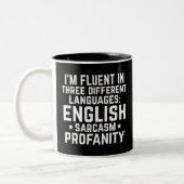 Funny Spaß Fluent English Profanity Sarcasm Gesche Zweifarbige Tasse (Links)