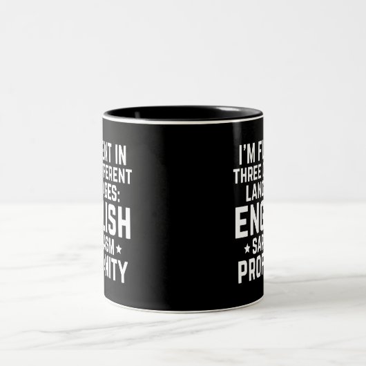 Funny Spaß Fluent English Profanity Sarcasm Gesche Zweifarbige Tasse (Mittel)