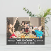 Funny Spaß Foto Weihnachts Chalk Grußkarte (Stehend Vorderseite)