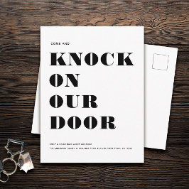 Funny Spaß Neue Adresse Einfache Minimalistische B Ankündigungspostkarte