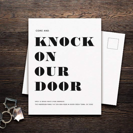 Funny Spaß Neue Adresse Einfache Minimalistische B Ankündigungspostkarte