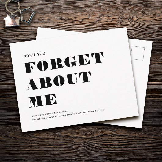 Funny Spaß Neue Adresse Einfache Minimalistische B Ankündigungspostkarte